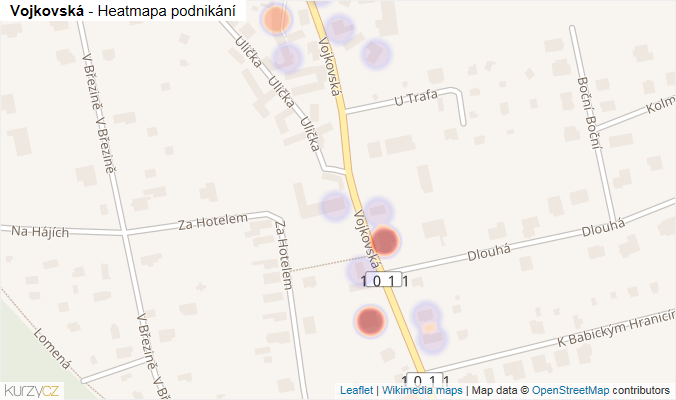 Mapa Vojkovská - Firmy v ulici.