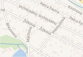 Žižkova v obci Říčany - mapa ulice