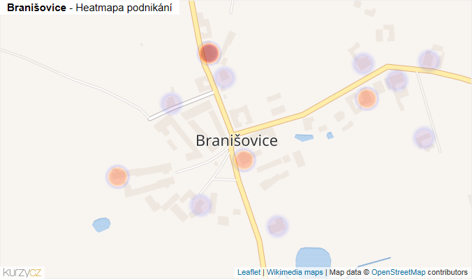 Mapa Branišovice - Firmy v části obce.