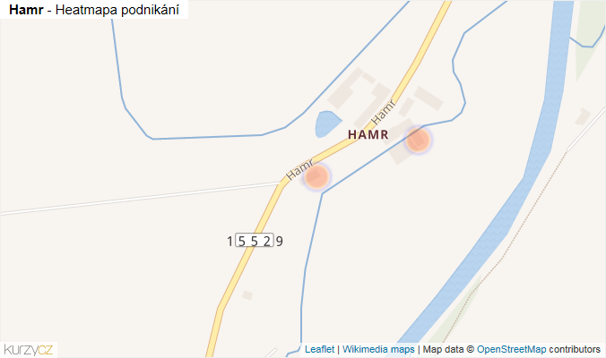 Mapa Hamr - Firmy v ulici.