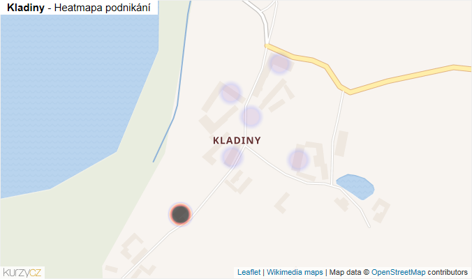 Mapa Kladiny - Firmy v části obce.