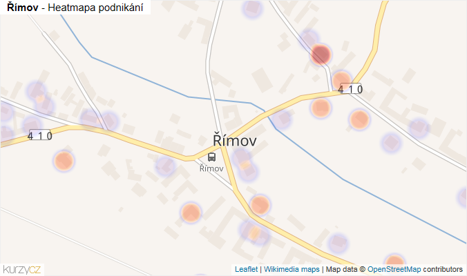 Mapa Římov - Firmy v části obce.