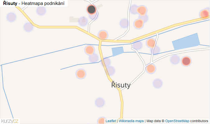 Mapa Řisuty - Firmy v části obce.