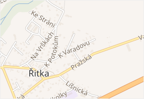 K Varadovu v obci Řitka - mapa ulice