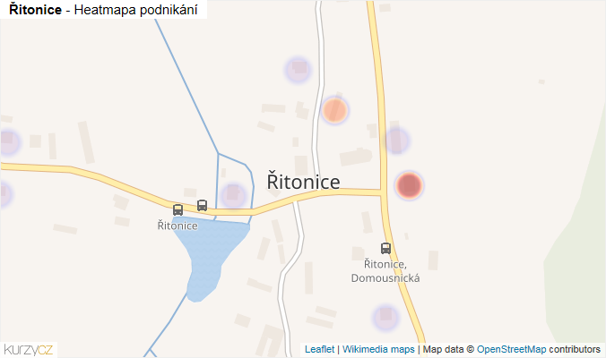 Mapa Řitonice - Firmy v části obce.