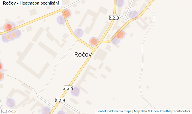 Mapa Ročov - Firmy v části obce.
