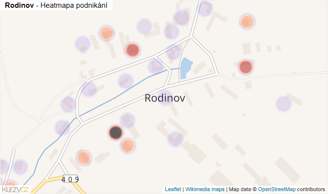 Mapa Rodinov - Firmy v části obce.