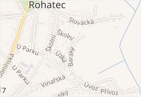 Baráky v obci Rohatec - mapa ulice