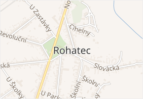 Hraniční v obci Rohatec - mapa ulice