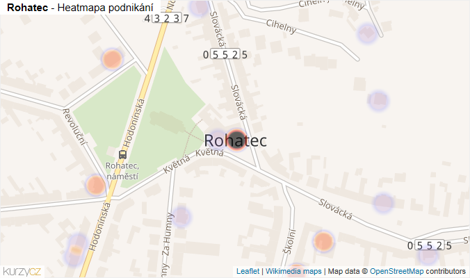 Mapa Rohatec - Firmy v části obce.