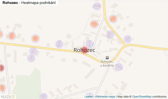 Mapa Rohozec - Firmy v části obce.