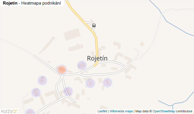 Mapa Rojetín - Firmy v části obce.