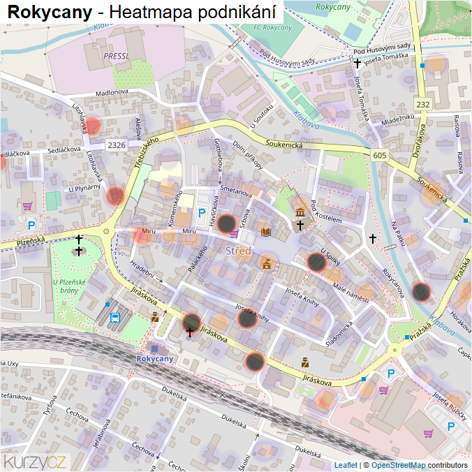 Mapa Rokycany - Firmy v obci.