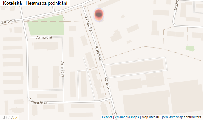 Mapa Kotelská - Firmy v ulici.