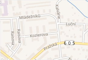 Kozlerova v obci Rokycany - mapa ulice