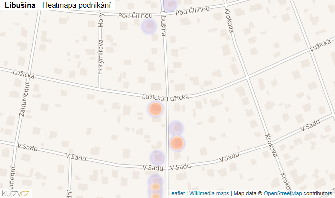 Mapa Libušina - Firmy v ulici.