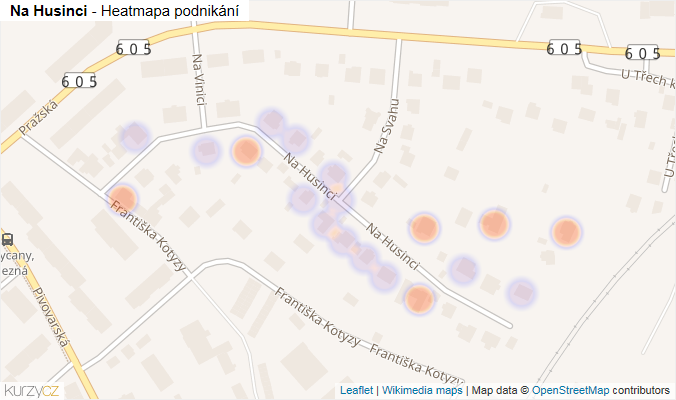 Mapa Na Husinci - Firmy v ulici.