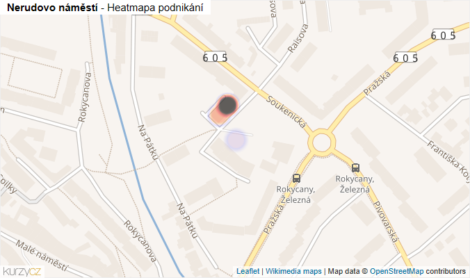 Mapa Nerudovo náměstí - Firmy v ulici.
