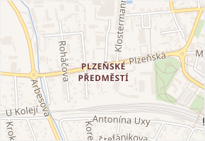 Plzeňské Předměstí v obci Rokycany - mapa části obce