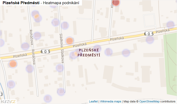Mapa Plzeňské Předměstí - Firmy v části obce.