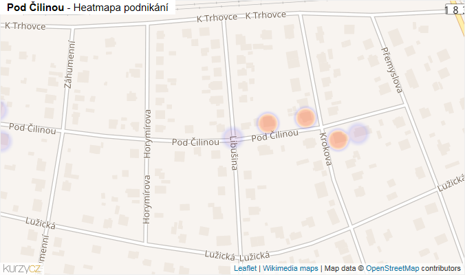 Mapa Pod Čilinou - Firmy v ulici.