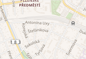 Štefánikova v obci Rokycany - mapa ulice