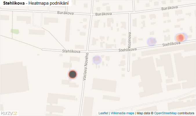 Mapa Stehlíkova - Firmy v ulici.