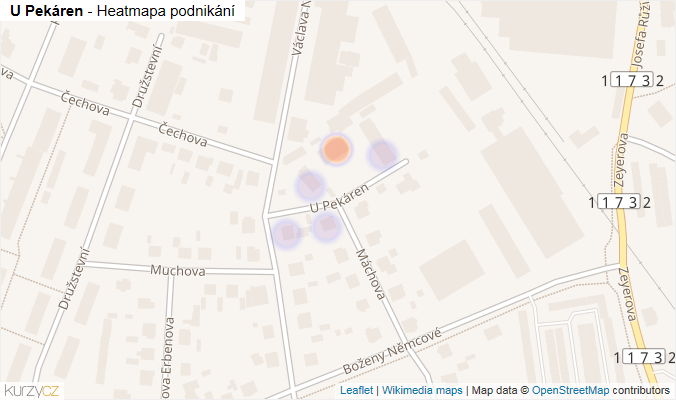 Mapa U Pekáren - Firmy v ulici.