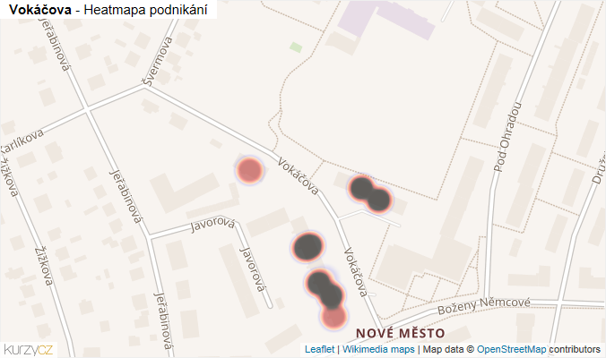 Mapa Vokáčova - Firmy v ulici.
