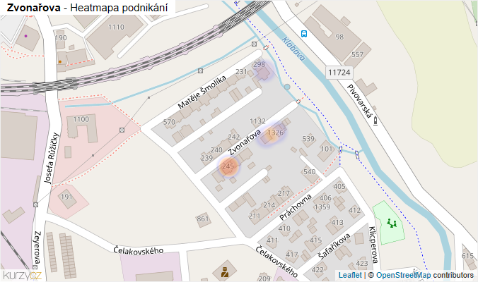 Mapa Zvonařova - Firmy v ulici.
