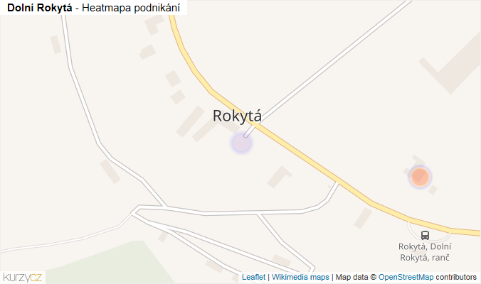 Mapa Dolní Rokytá - Firmy v části obce.