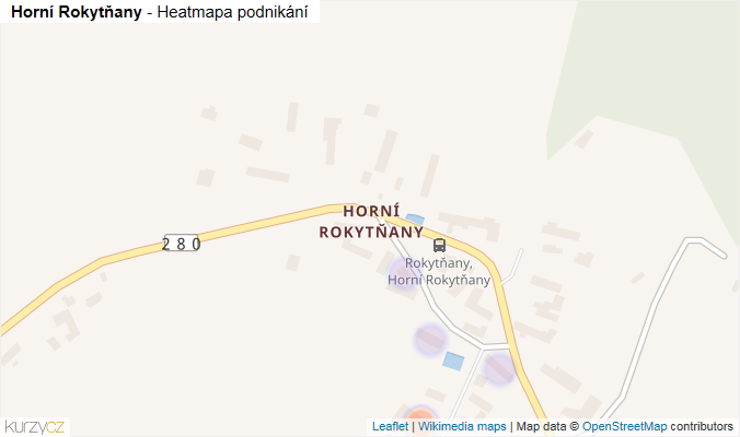 Mapa Horní Rokytňany - Firmy v části obce.