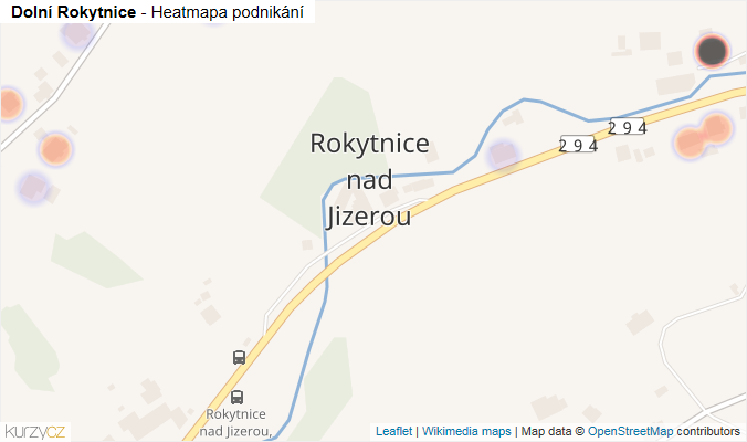 Mapa Dolní Rokytnice - Firmy v části obce.