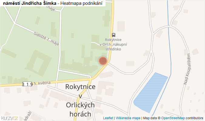 Mapa náměstí Jindřicha Šimka - Firmy v ulici.