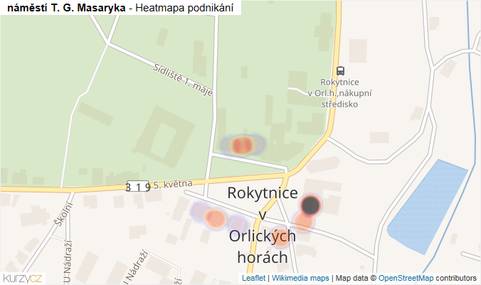 Mapa náměstí T. G. Masaryka - Firmy v ulici.