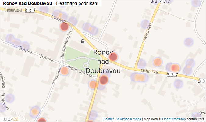 Mapa Ronov nad Doubravou - Firmy v části obce.