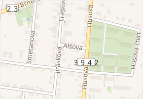 Alšova v obci Rosice - mapa ulice