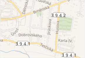 Boženy Němcové v obci Rosice - mapa ulice