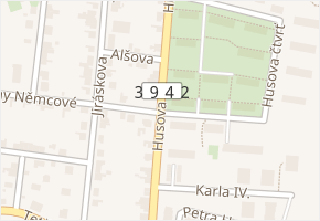 Husova v obci Rosice - mapa ulice
