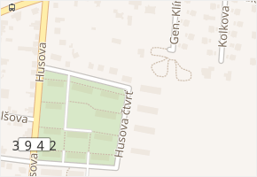 Husova čtvrť v obci Rosice - mapa ulice