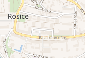 Komenského náměstí v obci Rosice - mapa ulice