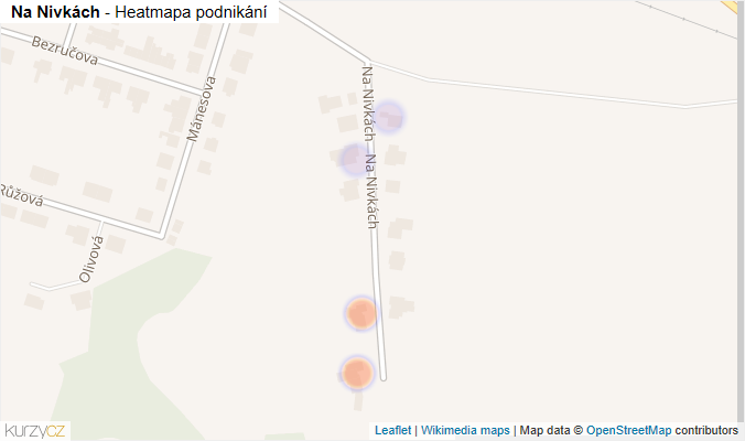 Mapa Na Nivkách - Firmy v ulici.