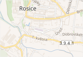 Nad Školami v obci Rosice - mapa ulice