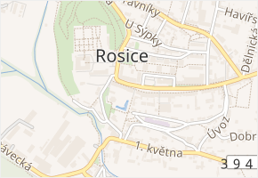 Palackého nám. v obci Rosice - mapa ulice
