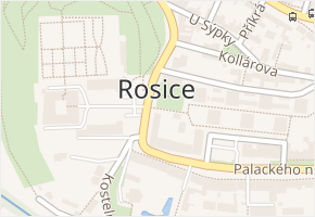Rosice v obci Rosice - mapa části obce