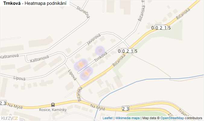 Mapa Trnková - Firmy v ulici.