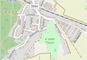 V Kopci v obci Rosice - mapa ulice