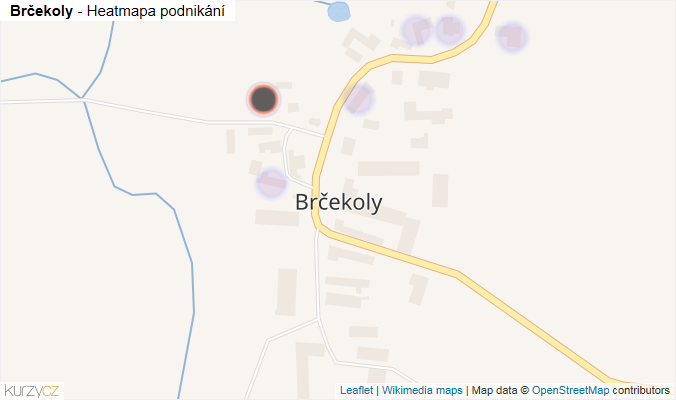 Mapa Brčekoly - Firmy v části obce.