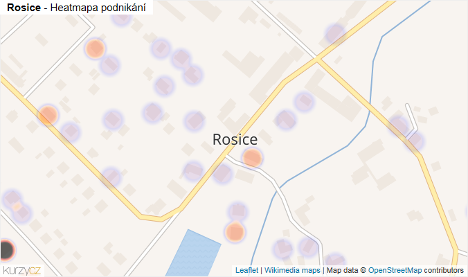 Mapa Rosice - Firmy v části obce.