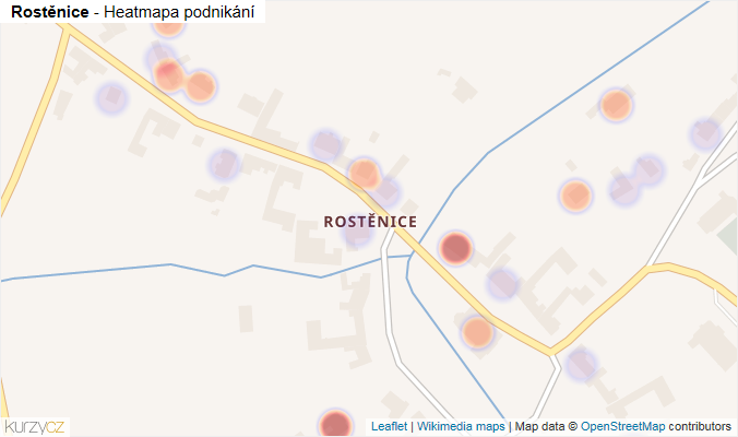 Mapa Rostěnice - Firmy v části obce.